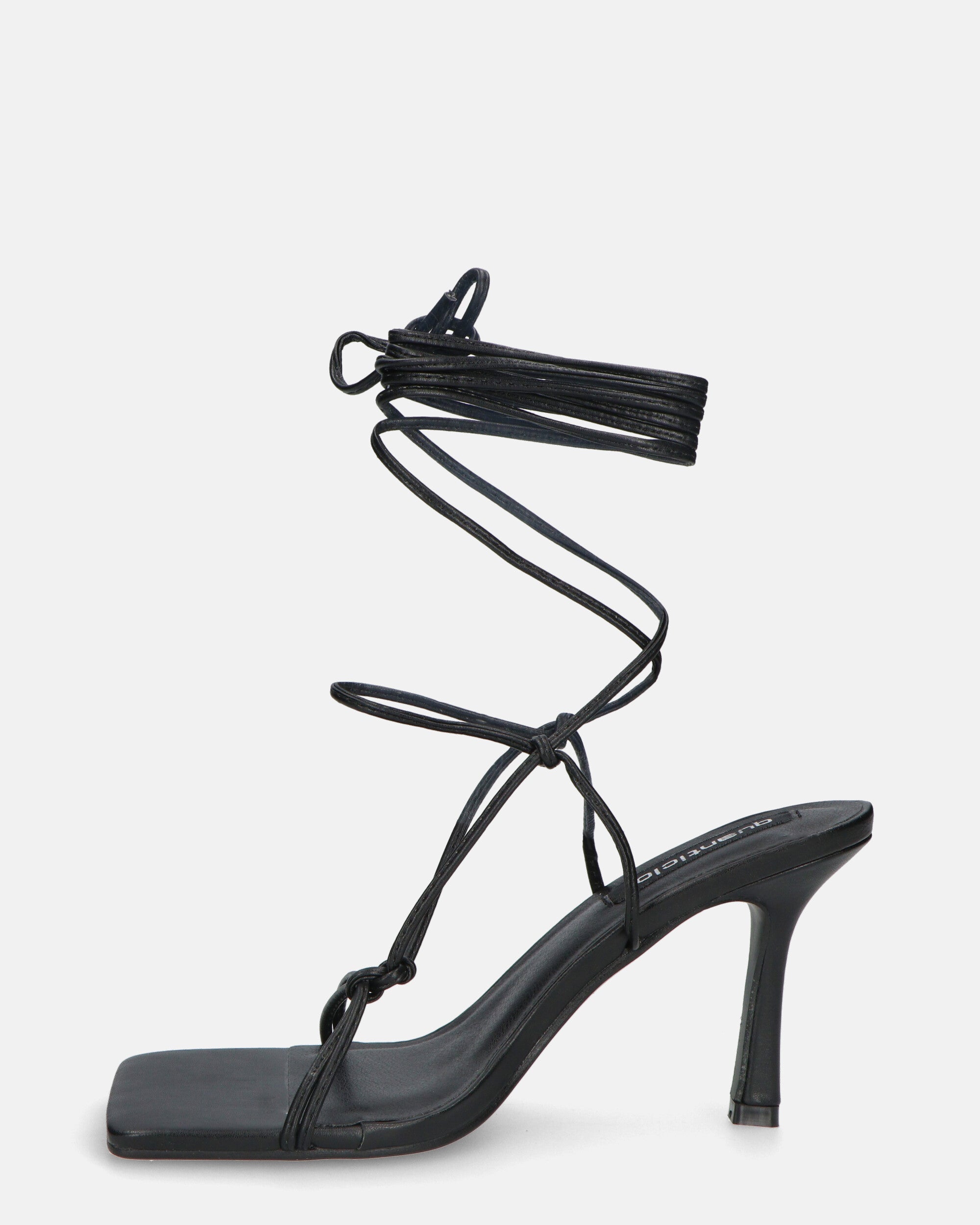 DOLLY - black stiletto heel with laces