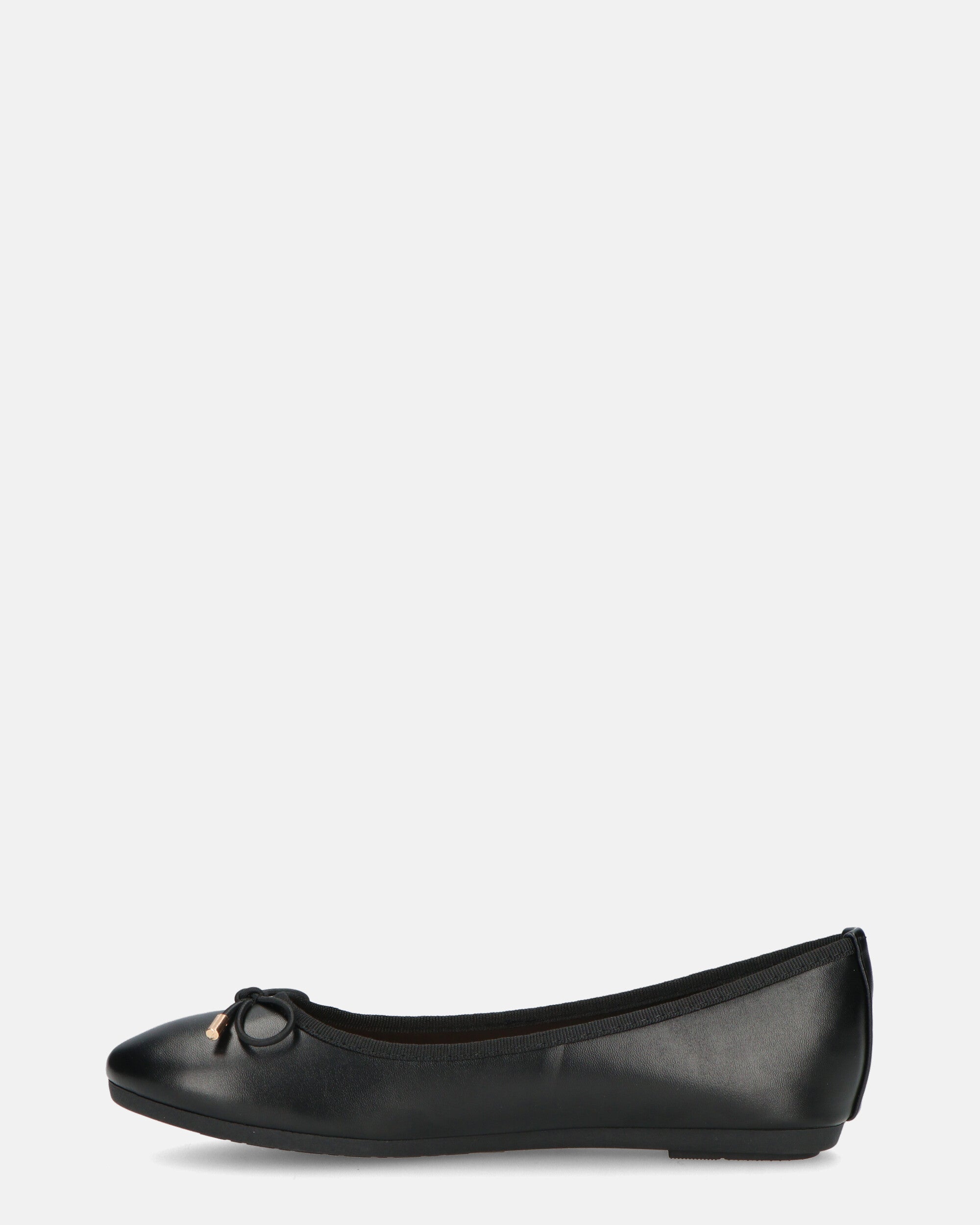 GWEN - black ballet flats with bow on toe
