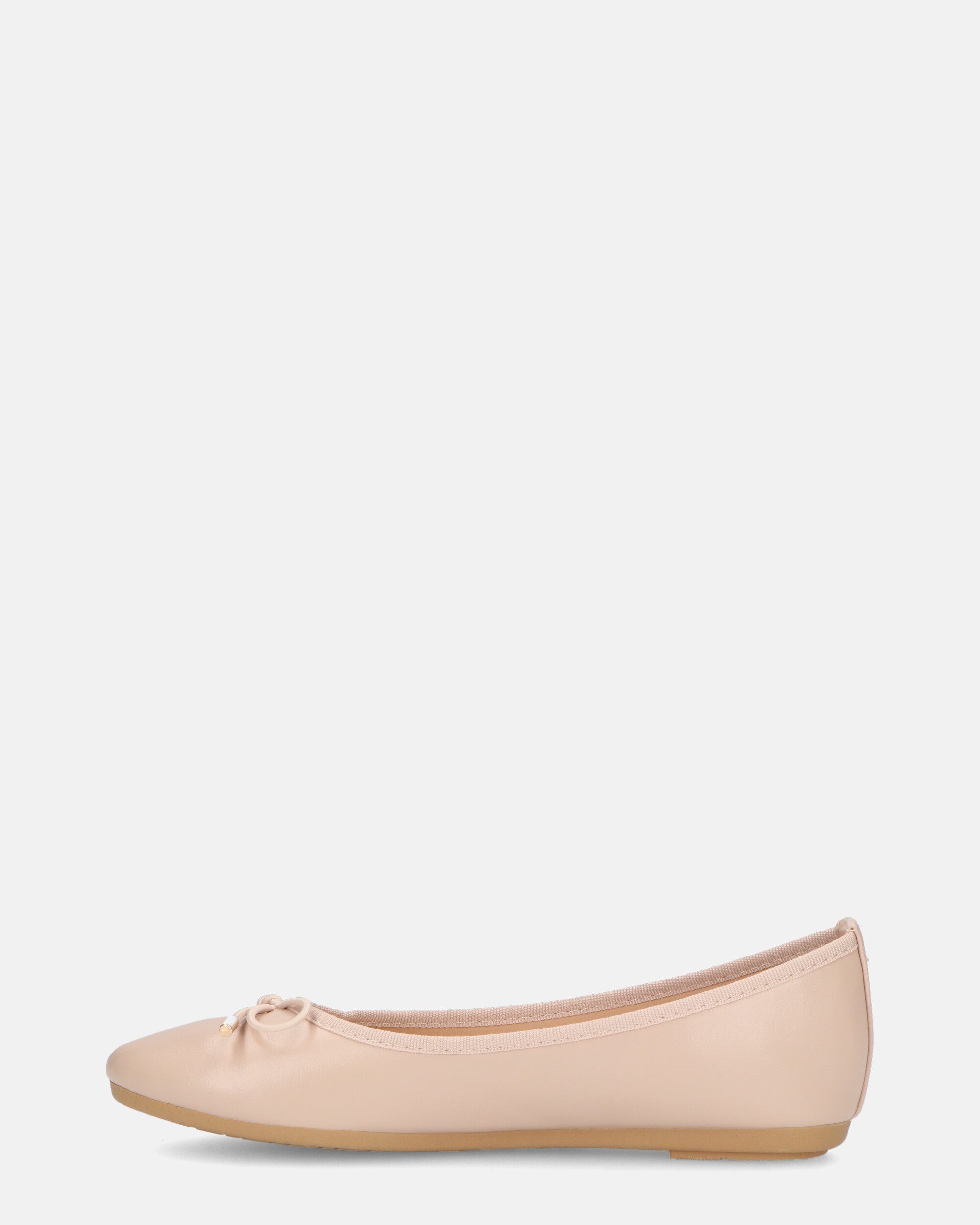 GWEN - beige ballet flats with bow on toe