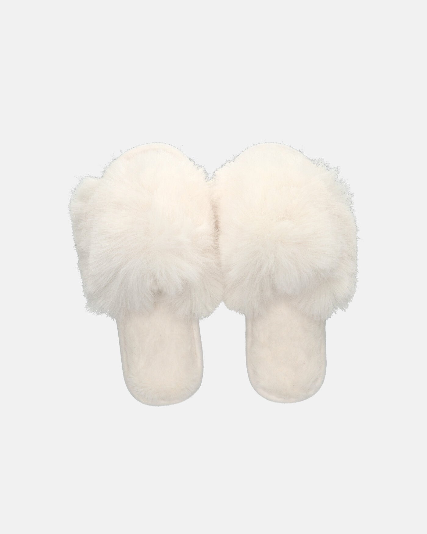 HAMA - white fur open toe slippers