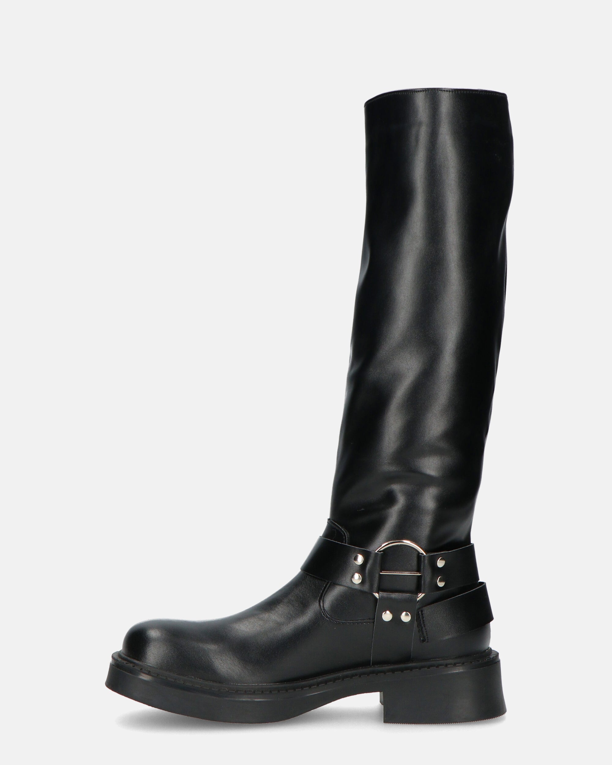 HISA - black high boots with various straps and buckles