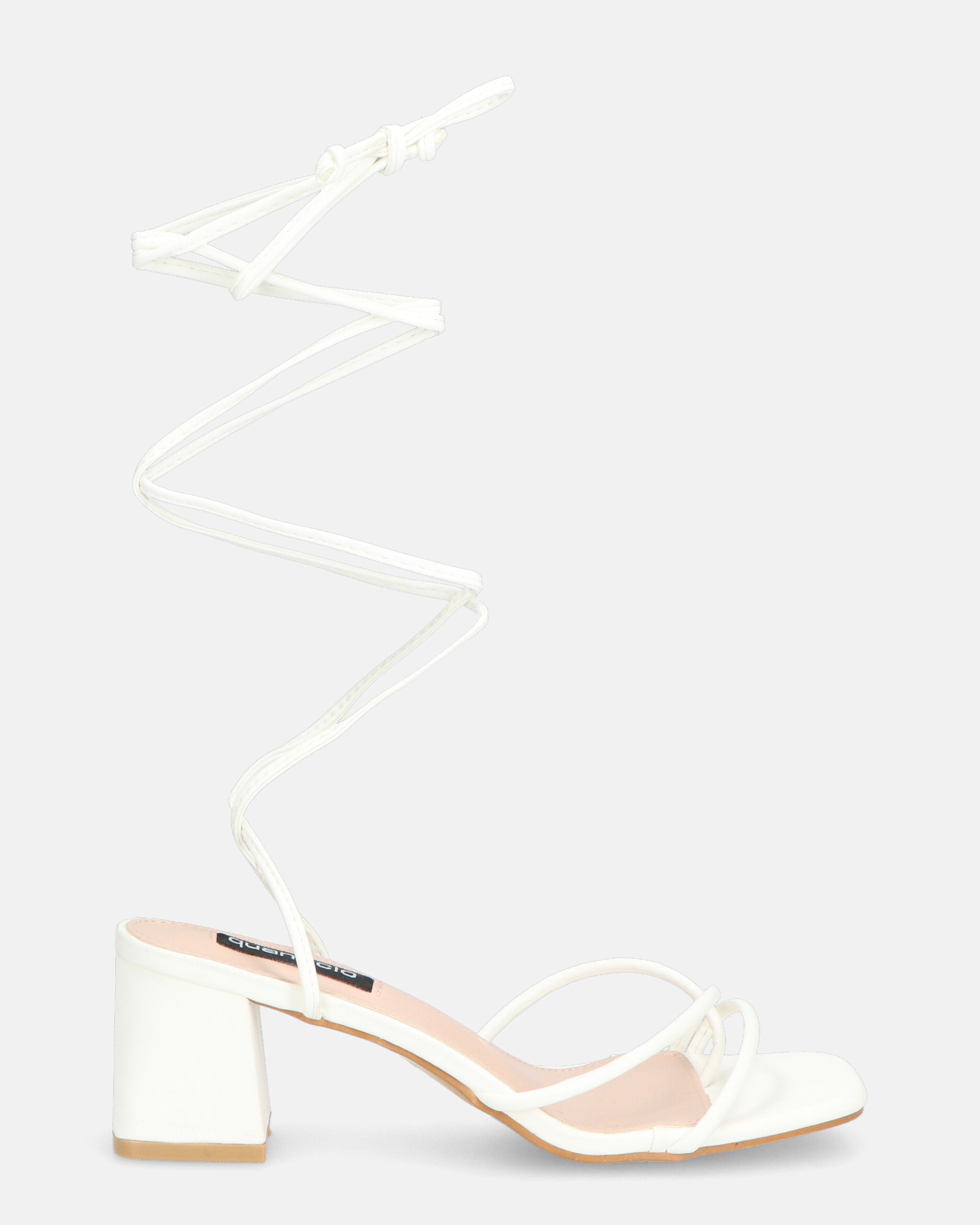 HOARA - heeled sandals in white PU