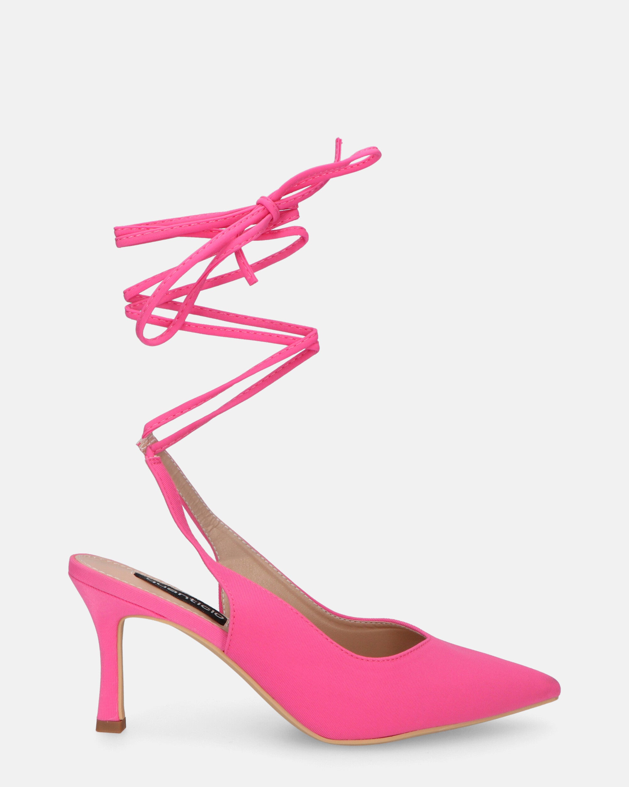 IOLE - fuchsia lycra stiletto heel shoes