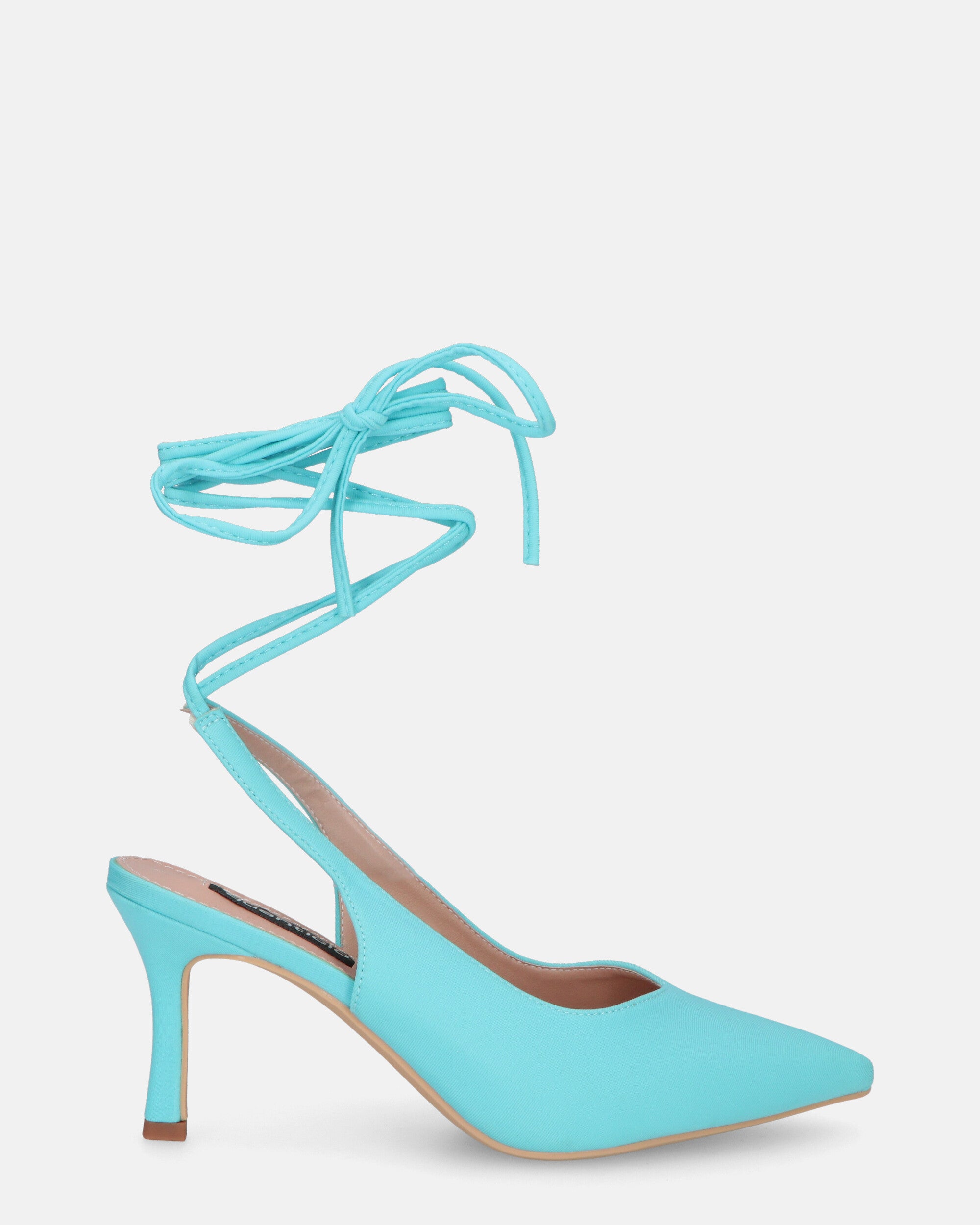 IOLE - light blue lycra stiletto heel shoes