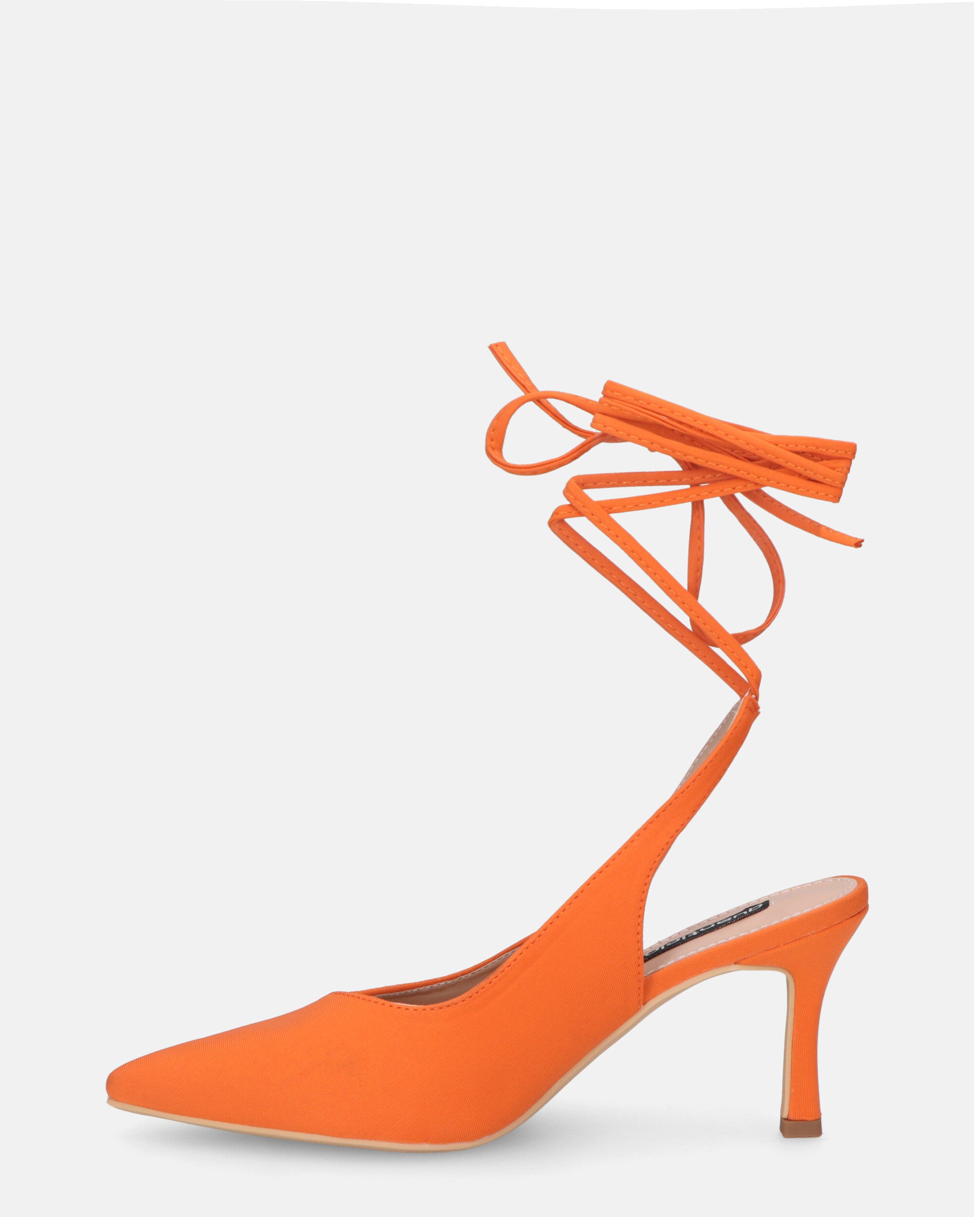 IOLE - orange lycra stiletto heel shoes