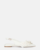 JODENE - white shoes with back strap and floral decoration