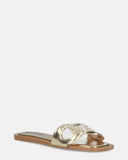KRISTA - golden slippers with beige sole