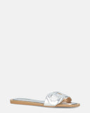 KRISTA - silver slippers with beige sole