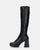 KATALIN - black high boots with square heel and side zip
