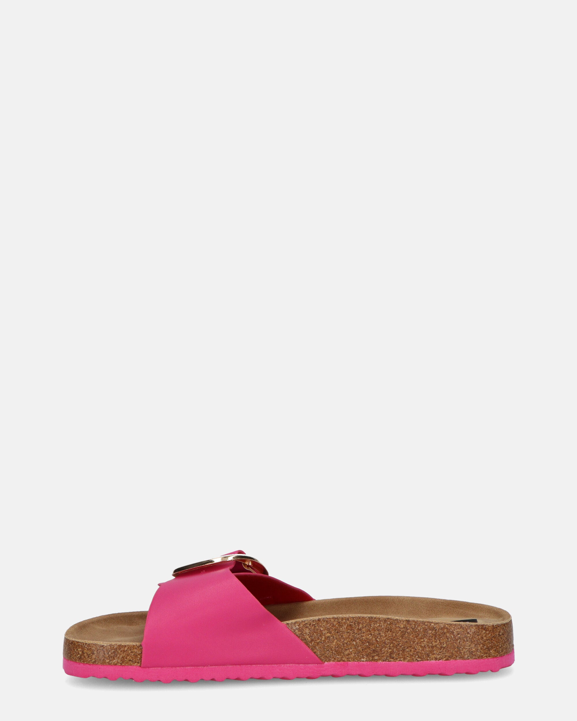 LENA - sandals with cork sole and fuchsia band