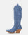 LIANA - camperos with heel in blue suede