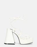 LORINA - white sandals with heel and platform