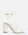 NADIYA - thong sandals with heel in white PU