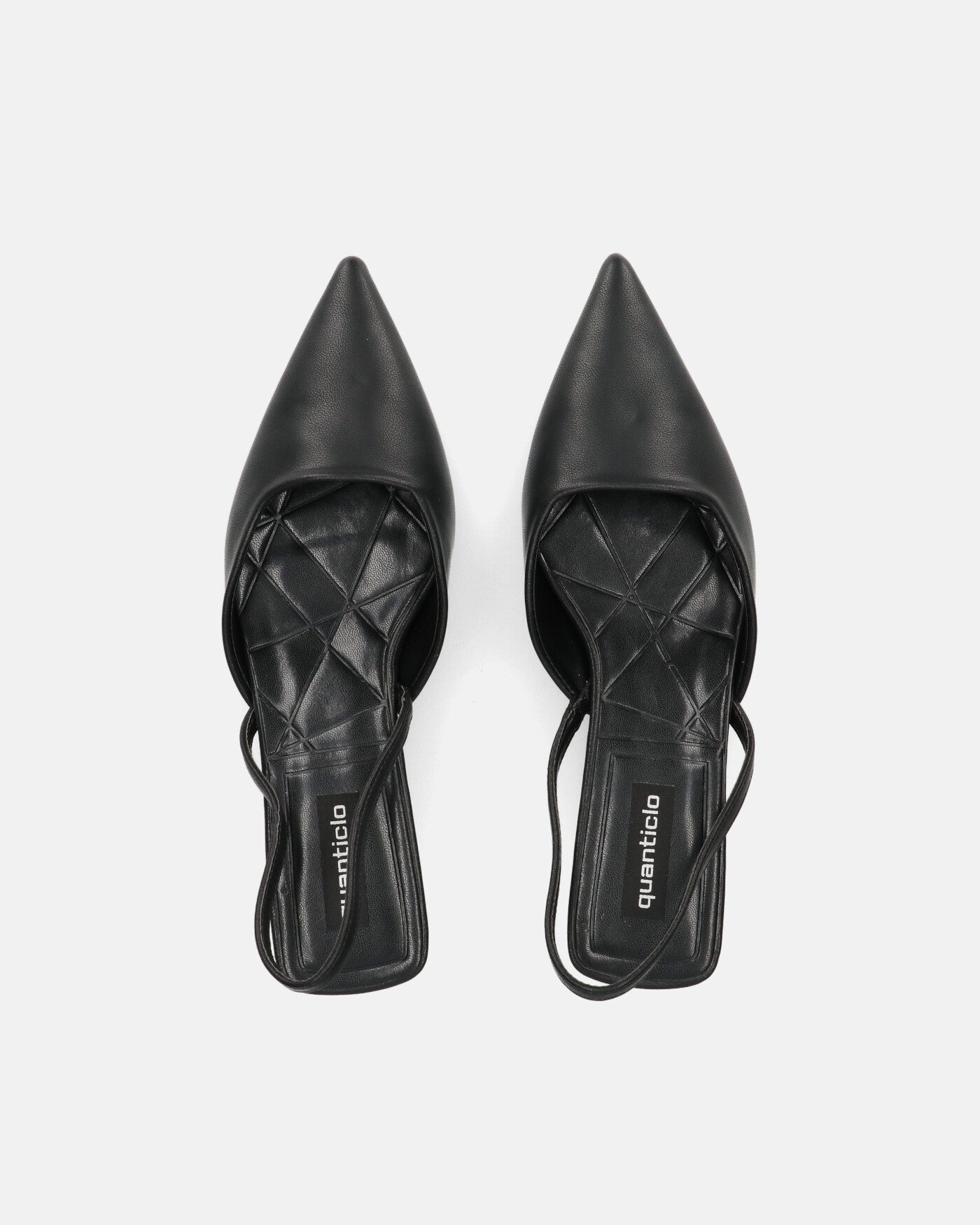 NIEVES - black slingback shoes with kitten heels