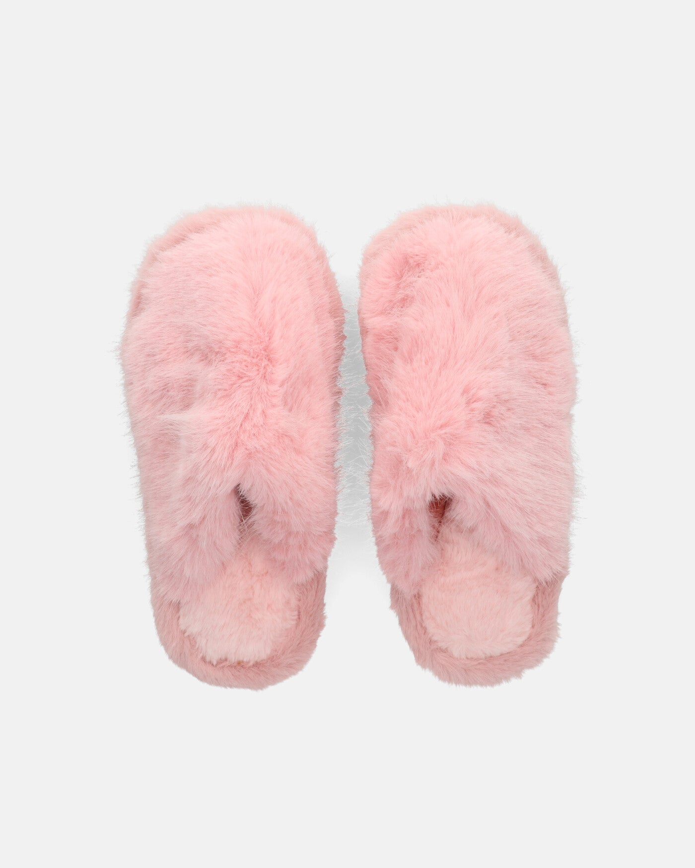 NOARA - pink fur slippers with closed toes