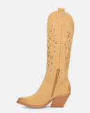 SIRIA - beige suede camperos with decorations on the upper