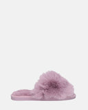 HAMA - lilac fur open toe slippers