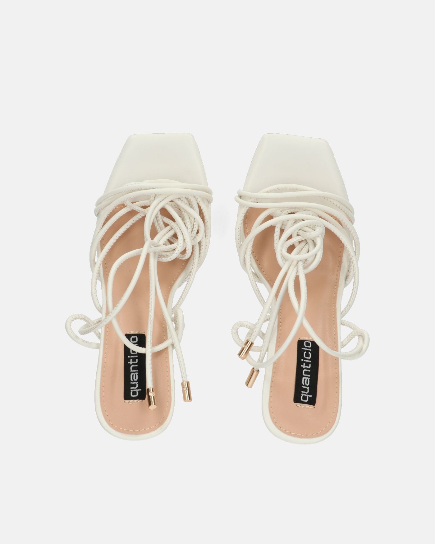DELILA - white sandals with high heel and platform