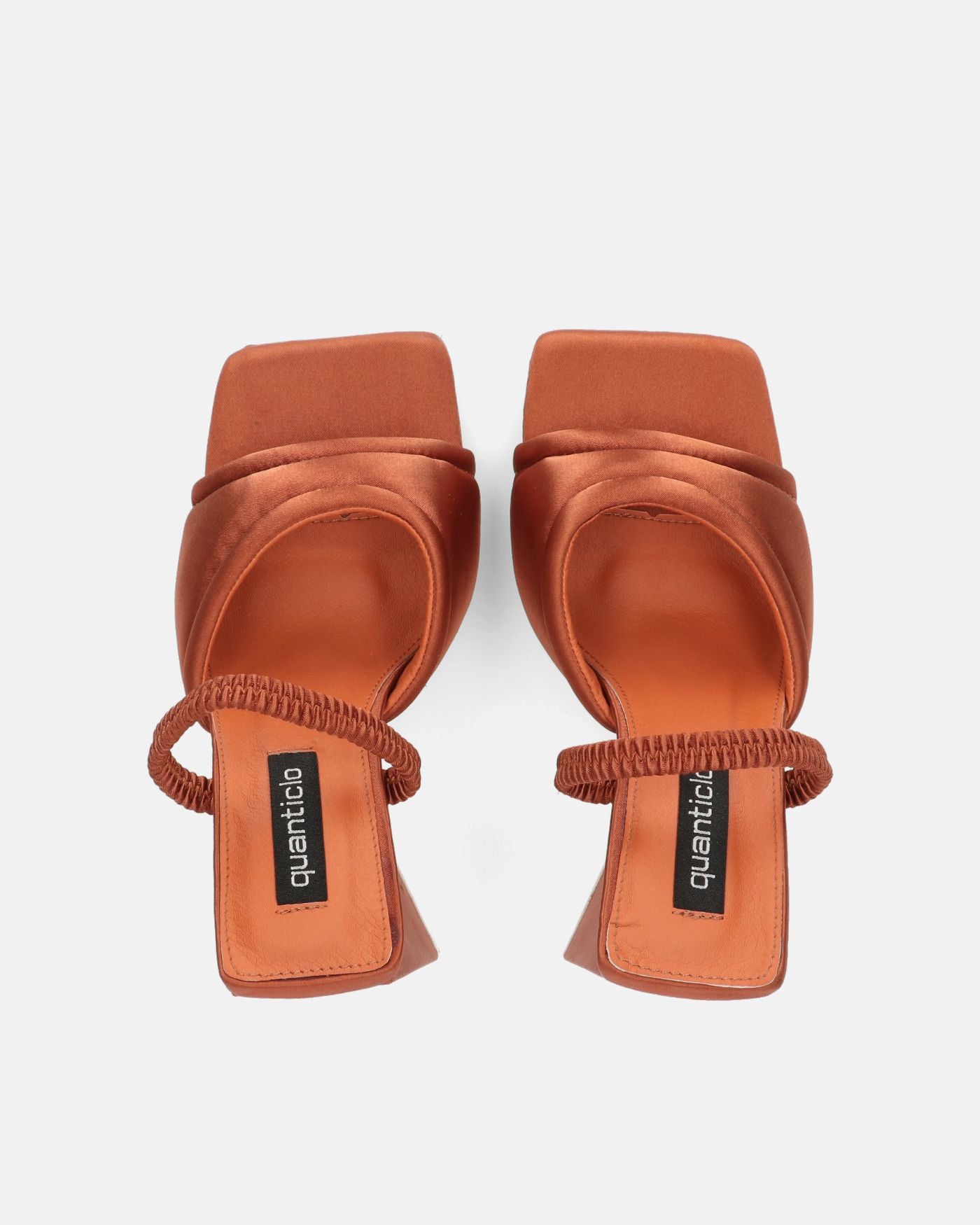 EMMI - brown heeled sandals with elastic
