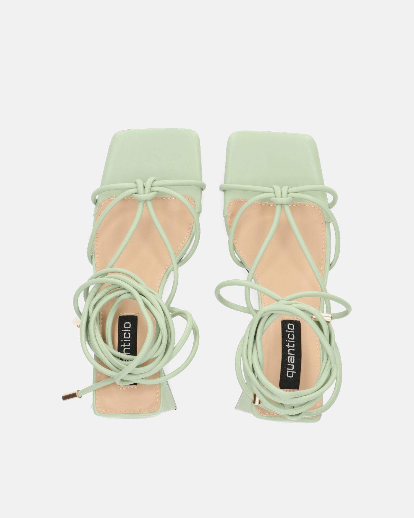 MELISA - sandals with laces in green PU