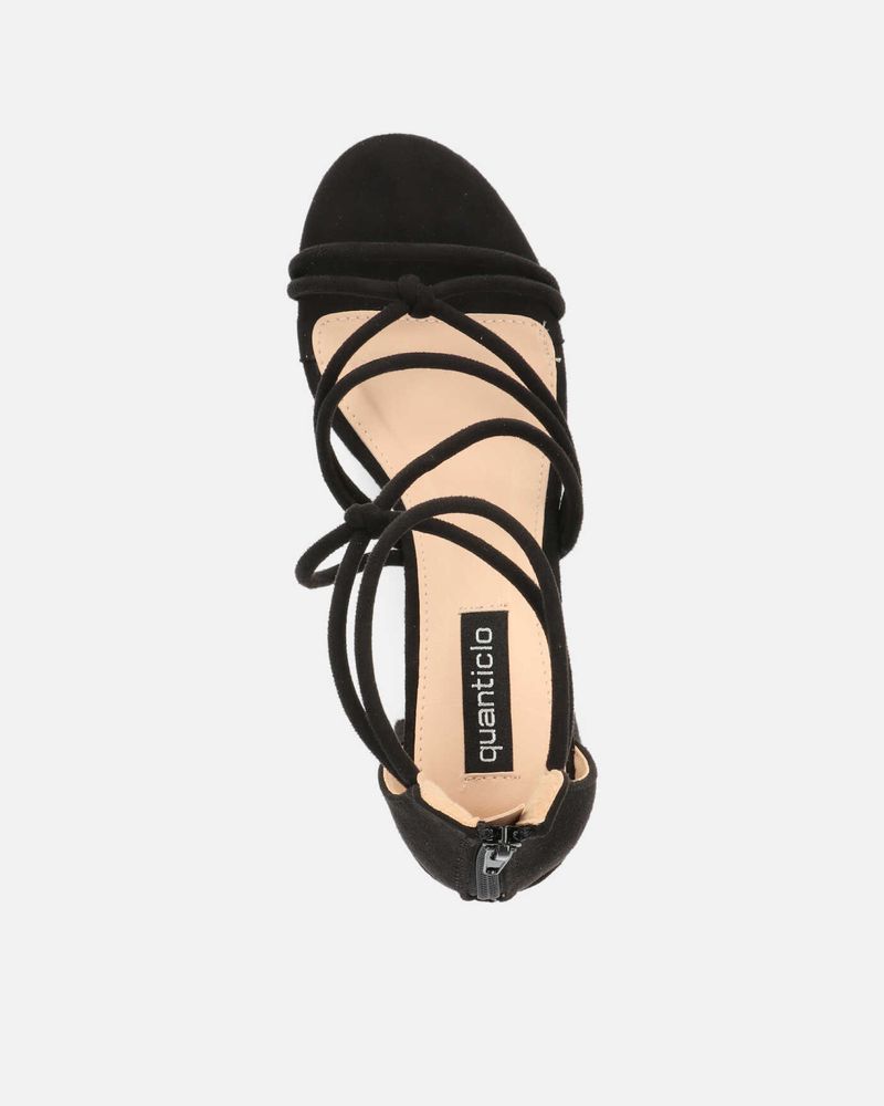 FAITH - multi strap mid heel sandals in black