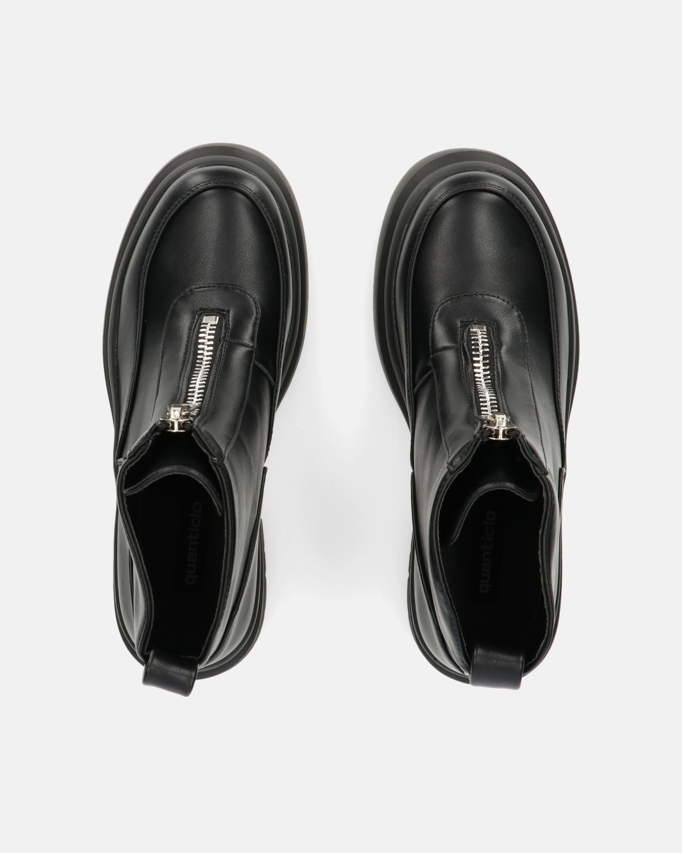 CHRISTIANE - black PU zipper shoes