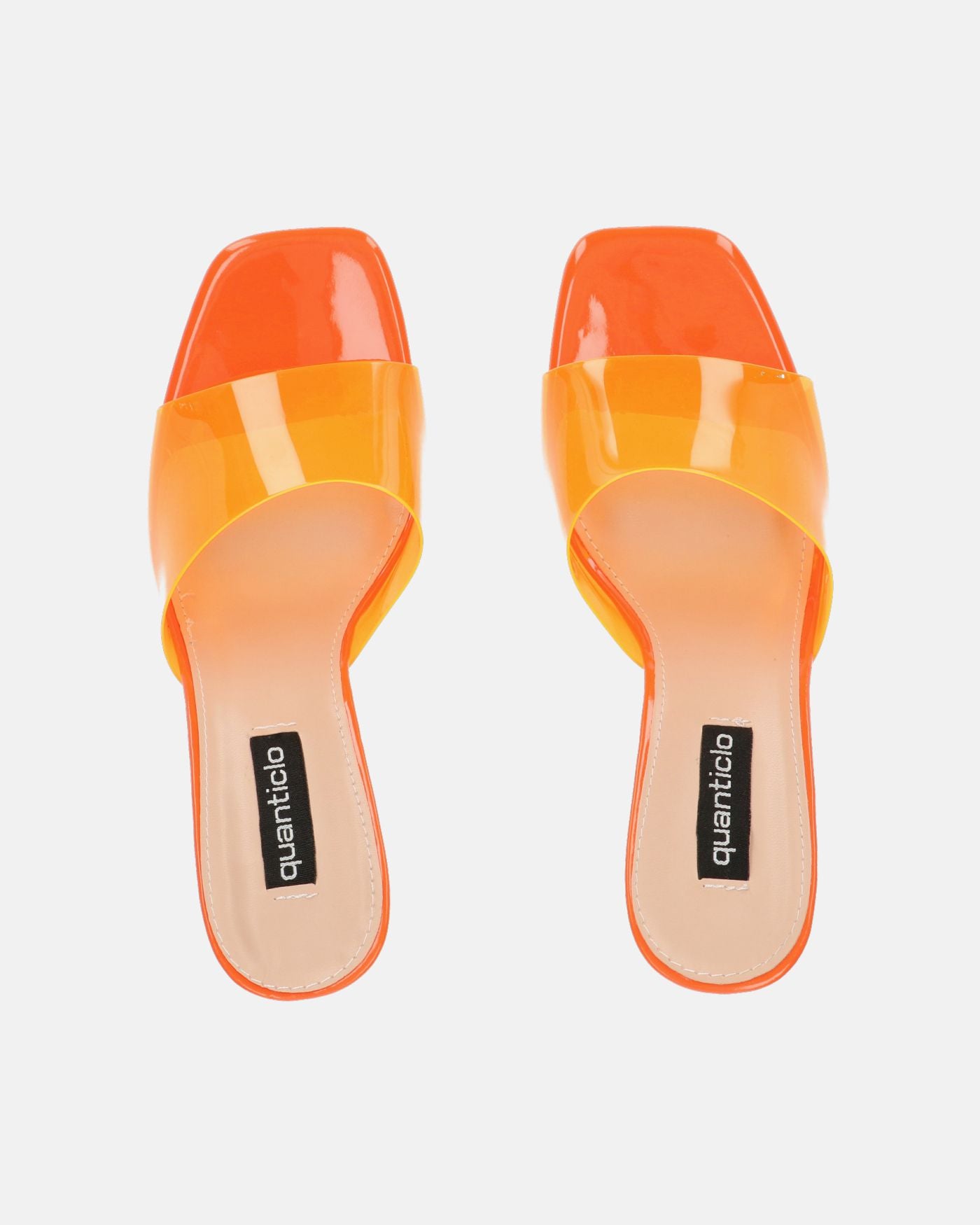 FIAMMA - orange perspex heeled sandal with PU sole