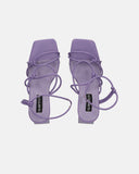 ZAHINA - purple faux leather sandals with square heel