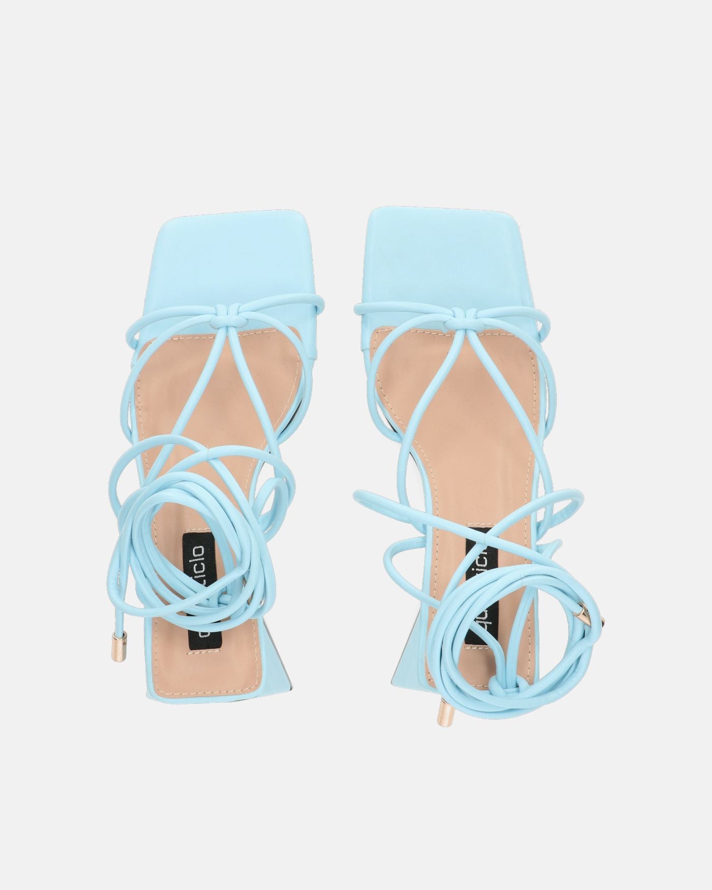 MELISA - sandals with laces in blue PU