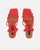 NAKI - red suede sandals with heel and laces