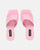 MARGHERITA - wedge sandals in glassy pink crocodile