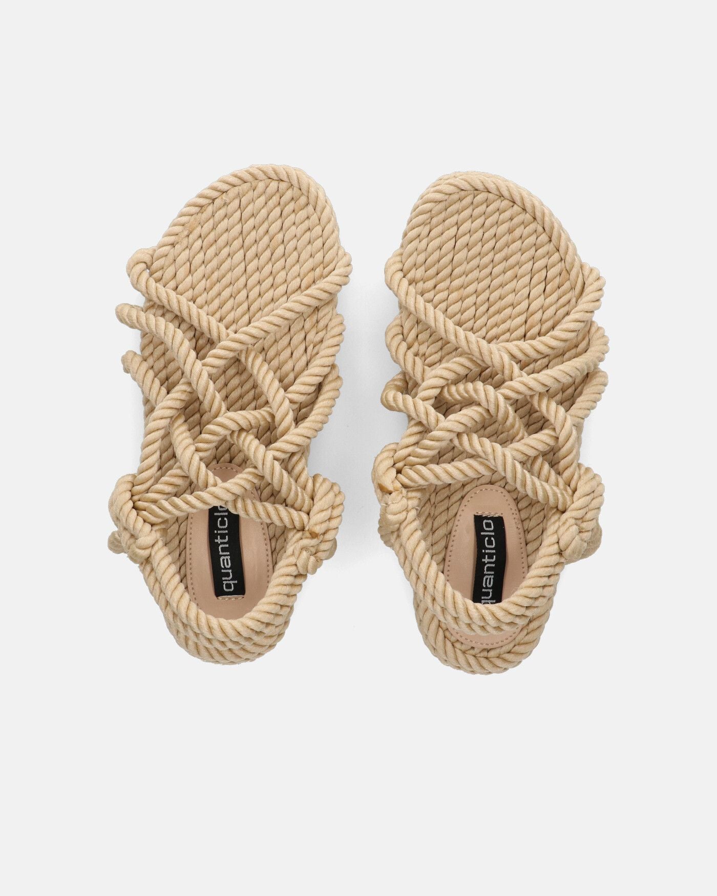 KATERYNA - beige braided rope sandals