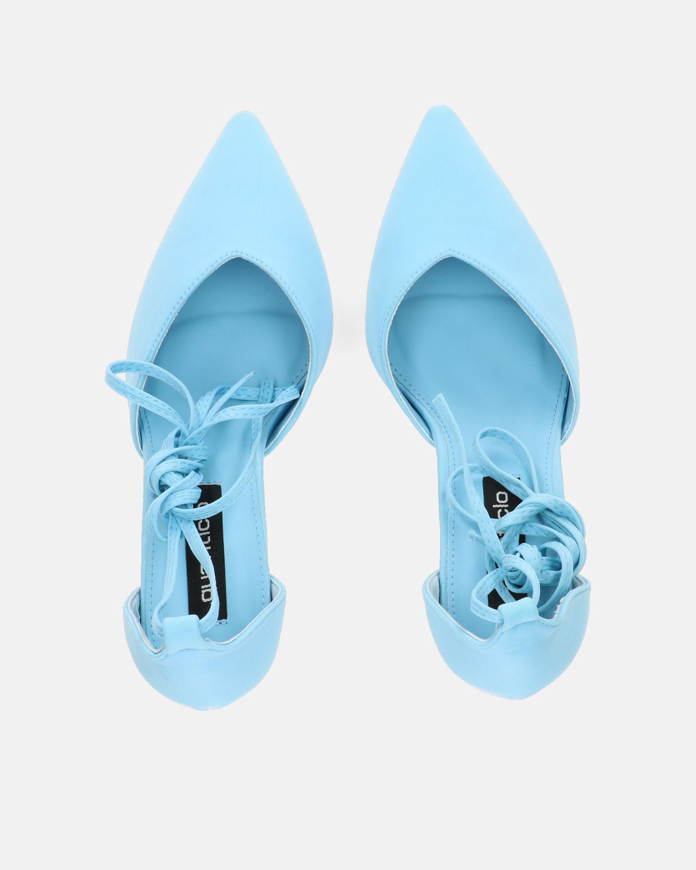 MAURA - pointed stiletto heels in light blue lycra