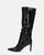 CAROLINE - long heeled boots in black snake