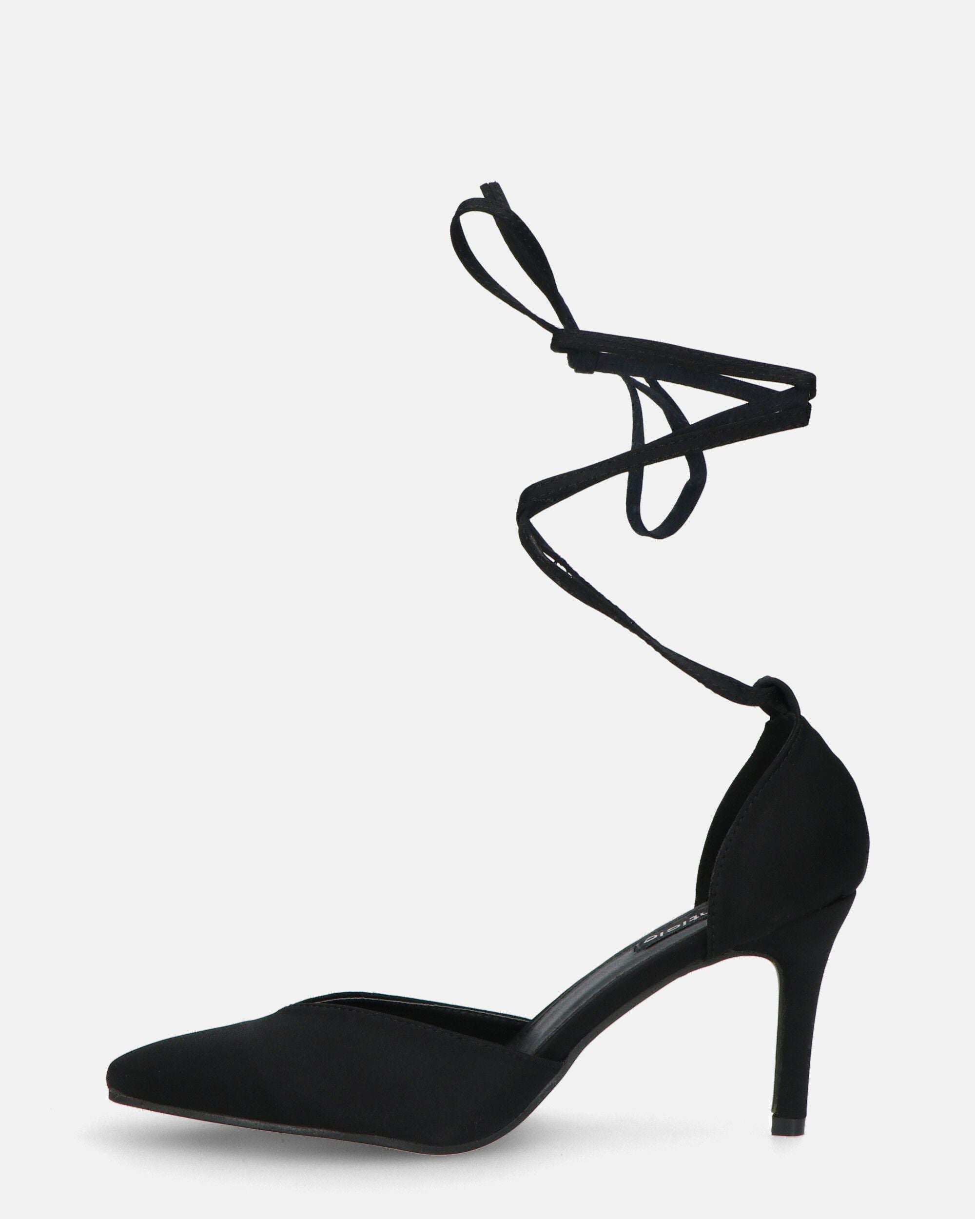 MAURA - pointed stiletto heels in black lycra