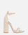 SELENE - block heel sandals in nude suede