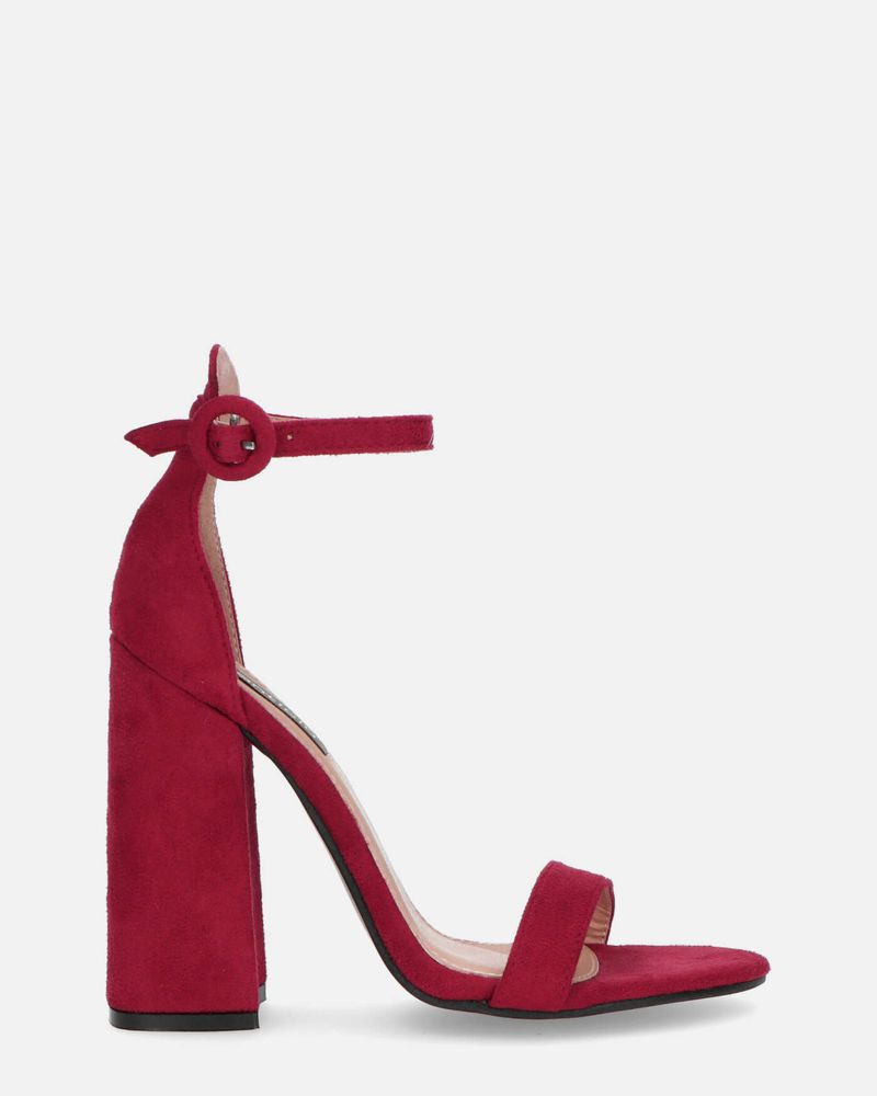 SELENE - block heel sandals in red