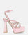 MADELYN - pink lycra sandals with gems