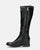 MORA - high boots with studs with side zipper with internal wedge