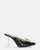 DOJA - heeled shoes in black eco-leather with a butterfly of gems on the toe