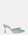 TABBY - light blue glitter shoes with gemstones bow