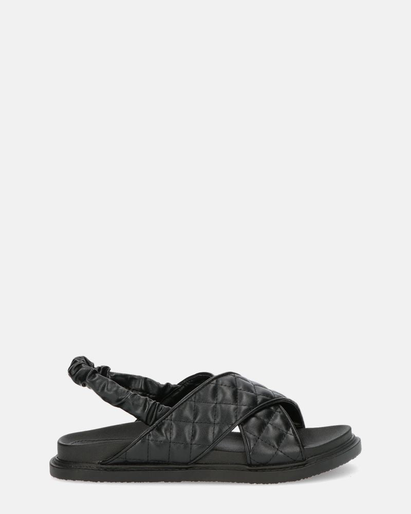 MICH - black sandals with padded faux leather