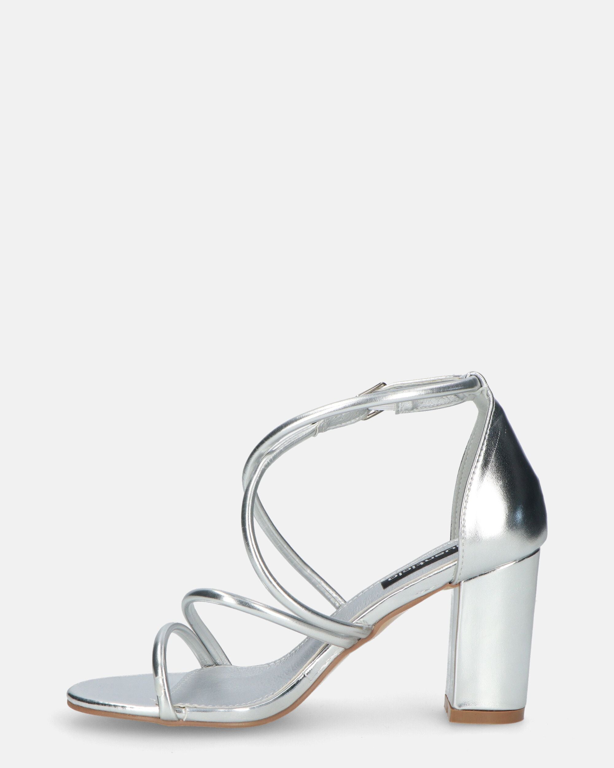 GEA - silver PU heeled sandals