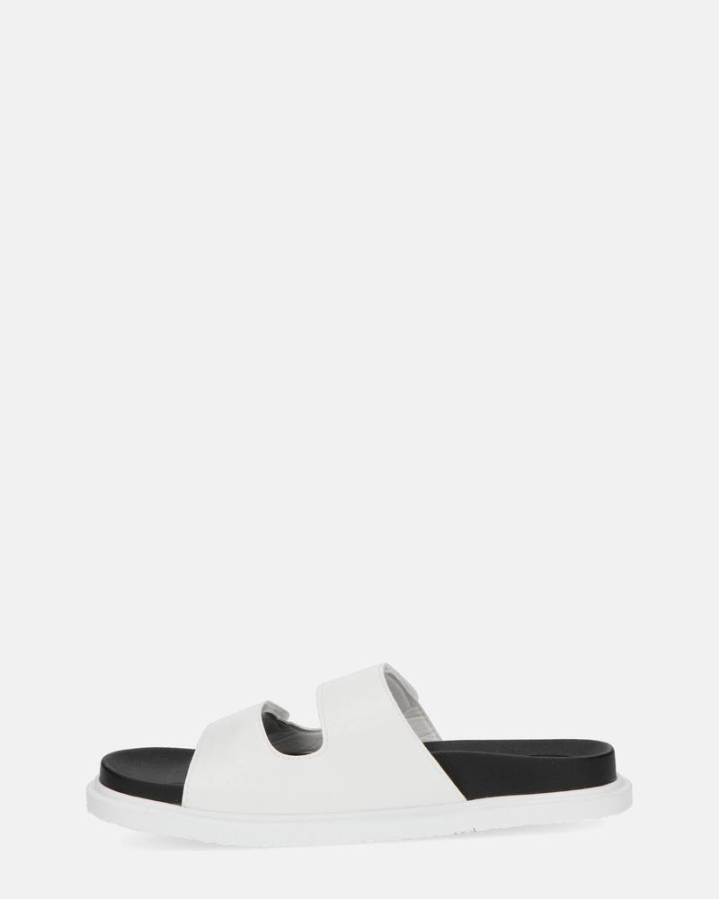 NUHA - white sandals with velcro closures