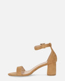 CAMILLA - nude ankle strap heeled sandals