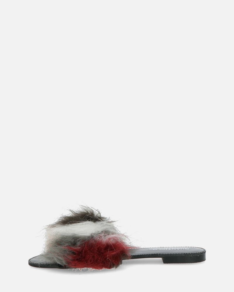 STEFFI - faux fur sliders in multicolor