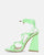 NURAY - green glassy high heel sandals with laces