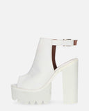 VIRGINIA - white platform cleated sole heels