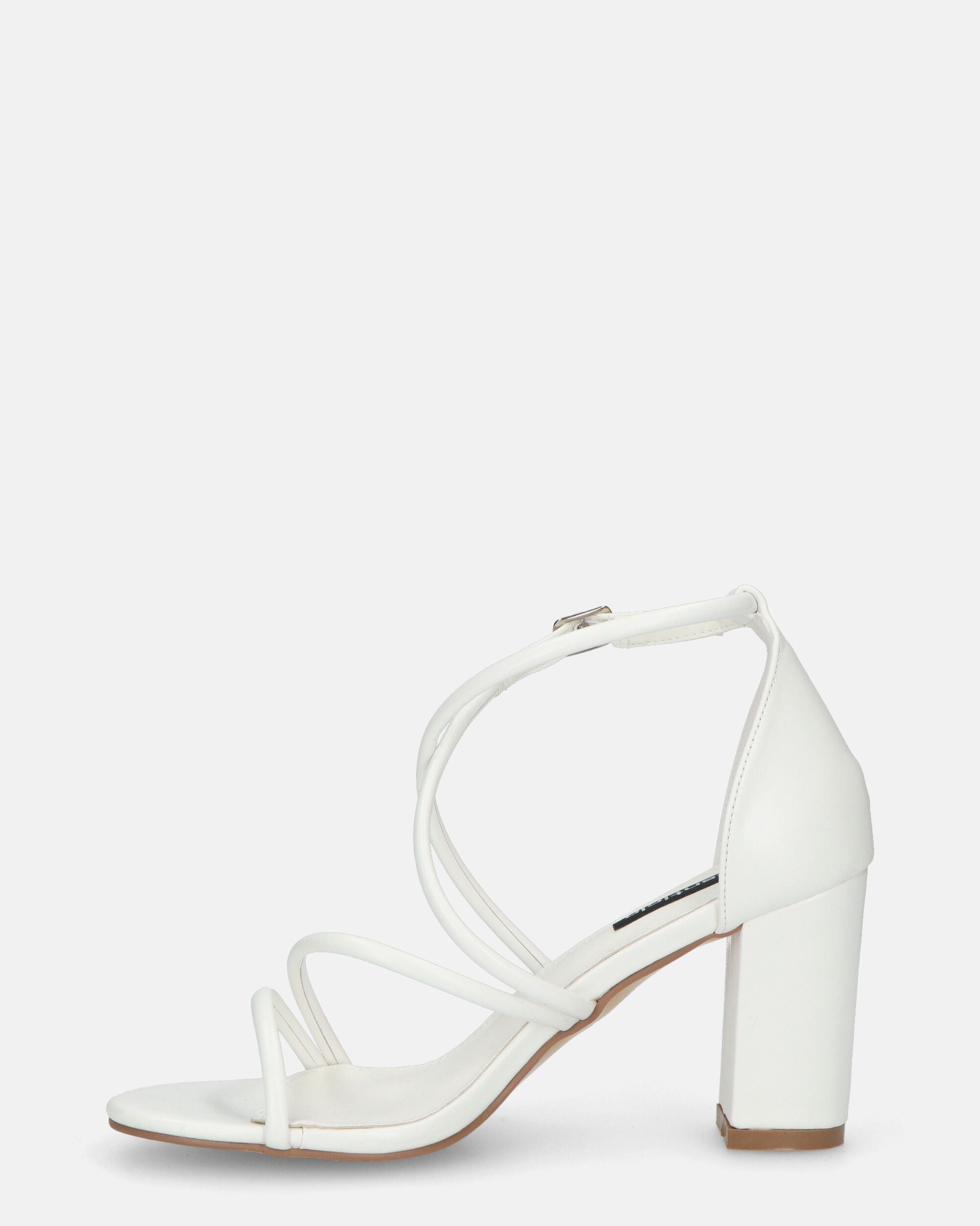 GEA - white PU heeled sandals