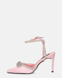 MARETA - pink sandals with faux leather laces